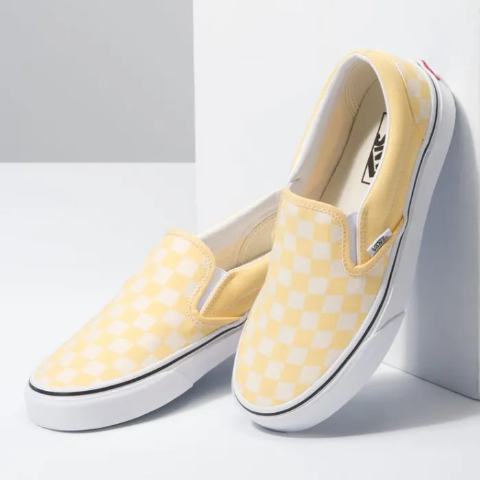 Vans Checkerboard SlipOn Golden HazeTrue White MensWomens Classics Shoes Vans Checkerboard SlipOn Golden HazeTrue White MensWomens Classics Shoes
