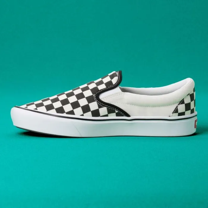 Vans ComfyCush Checkerboard SlipOn BlackOff White Mens Classics Shoes Vans ComfyCush Checkerboard SlipOn BlackOff White Mens Classics Shoes