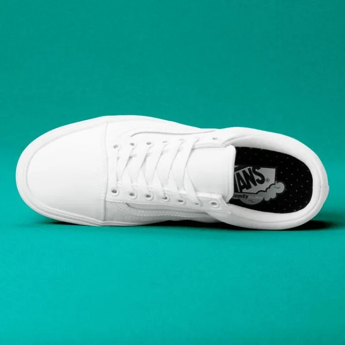 Vans ComfyCush Old Skool True WhiteTrue White Mens Classics Shoes Vans ComfyCush Old Skool True WhiteTrue White Mens Classics Shoes