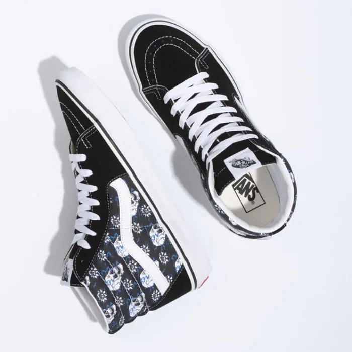 Vans Flash Skulls Sk8Hi BlackTrue White MensWomens Classics Shoes Vans Flash Skulls Sk8Hi BlackTrue White MensWomens Classics Shoes