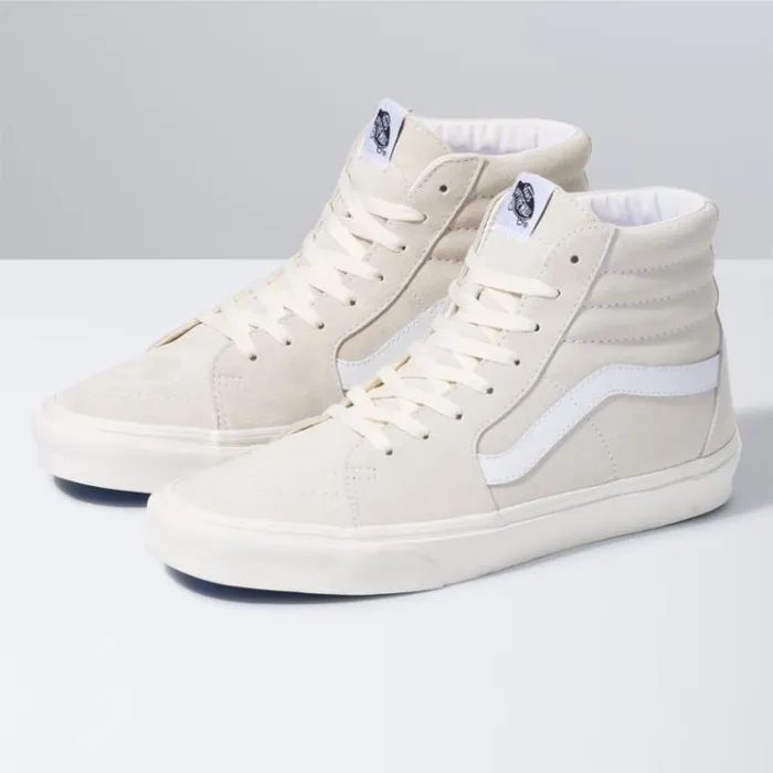 Vans Pig Suede Sk8Hi MarshmallowTrue White Mens Classics Shoes