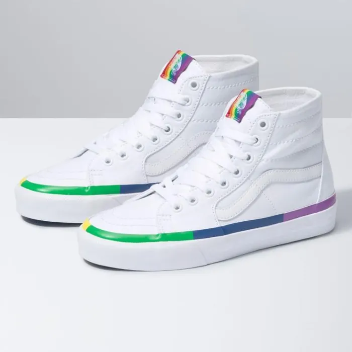 Vans Rainbow Foxing Sk8Hi Tapered True White Womens Classics Shoes
