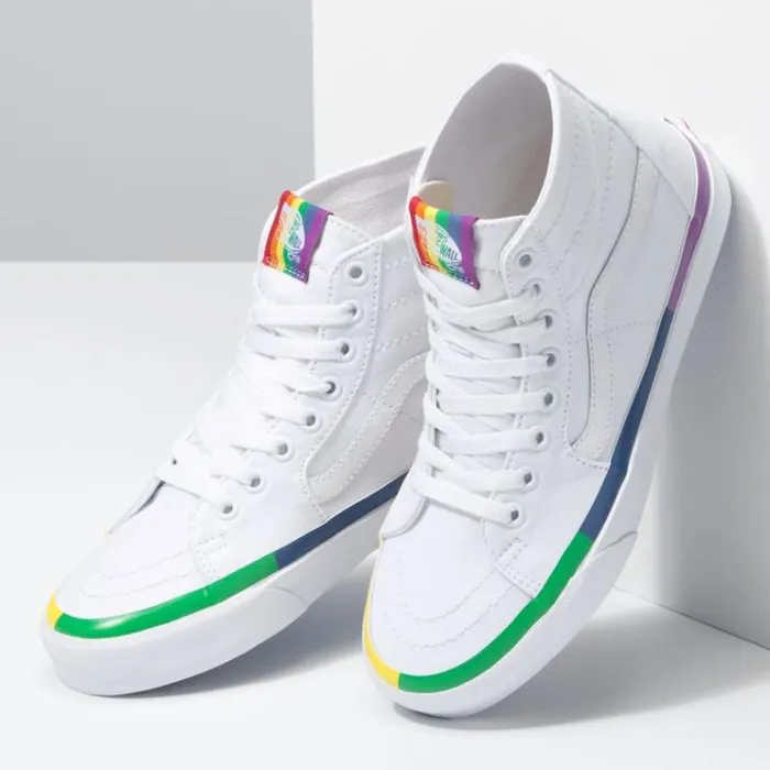 Vans Rainbow Foxing Sk8Hi Tapered True White Womens Classics Shoes