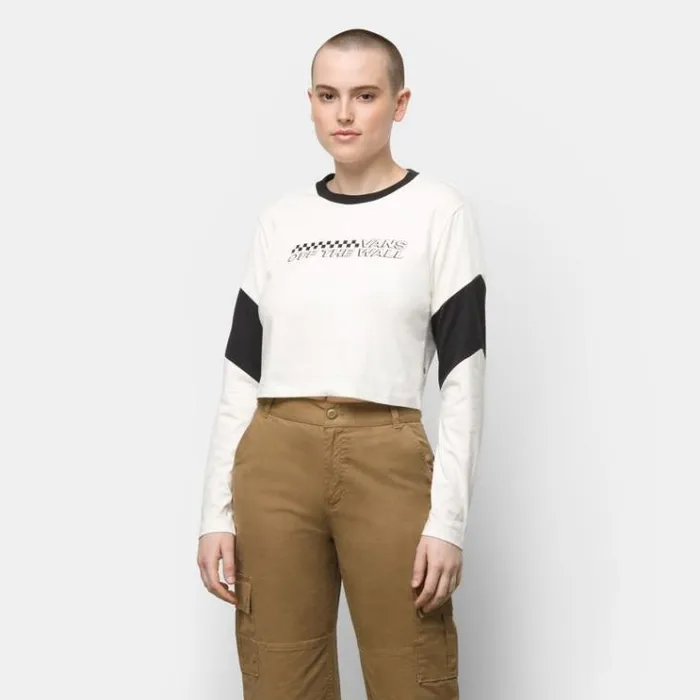 Vans Rider Tri Crew Shirt Marshmallow Womens Tops
