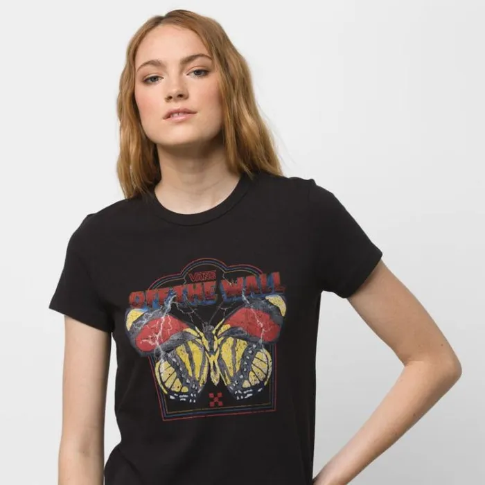 Vans Roadie Fly Baby Tee Black Womens TShirts and Tanks