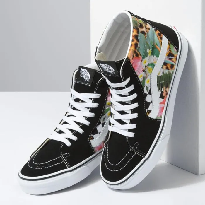 Vans Tropical Animal Check SK8Hi True WhiteMulti MensWomens Classics Shoes Vans Tropical Animal Check SK8Hi True WhiteMulti MensWomens Classics Shoes