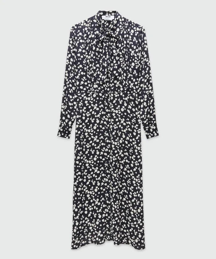Viscose Print Shirt Dress Women MSGM Dresses
