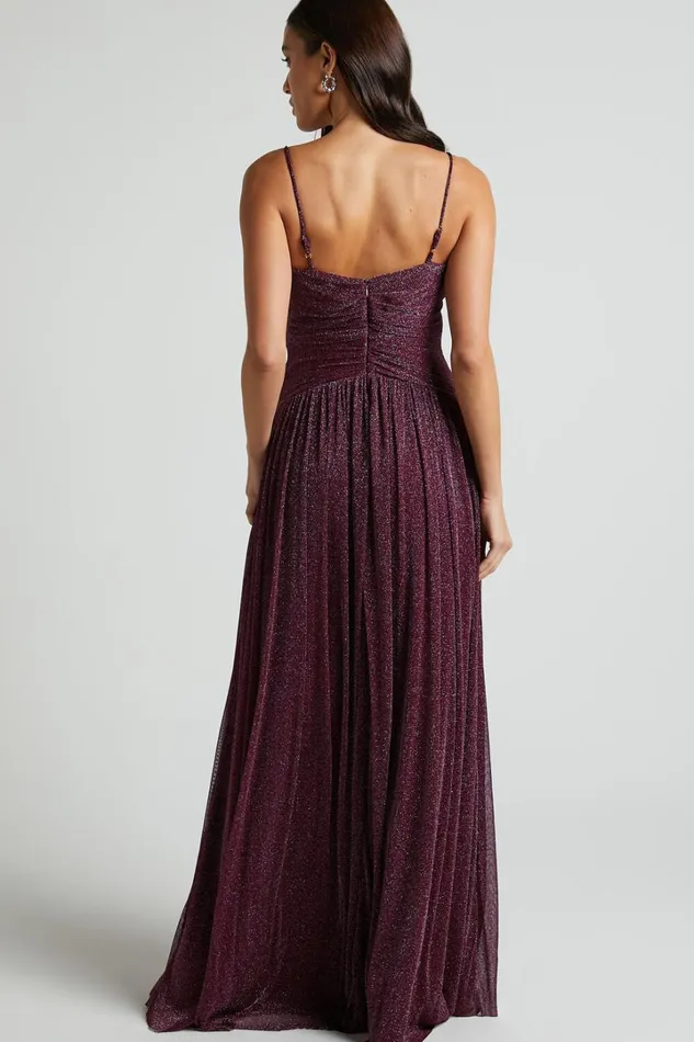 Vivienne Maxi Dress 8211 Sweetheart Ruched Bodice In Burgundy Women Showpo Dresses