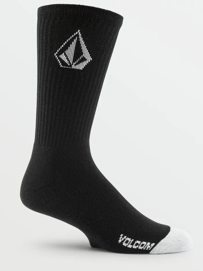 Volcom Accessories Big Boys Full Stone Socks 3 Pack 8211 Black Black 8211 Boys