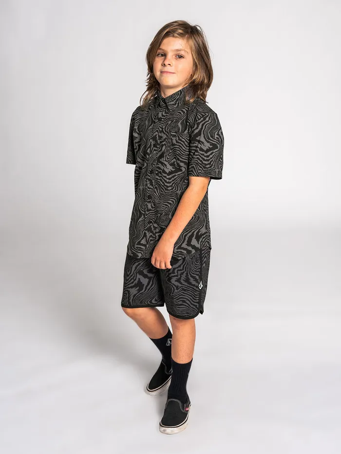 Volcom Boardshorts and Trunks Big Boys Mixer Scallop ModTech Trunks 8211 Black Black 8211 Boys