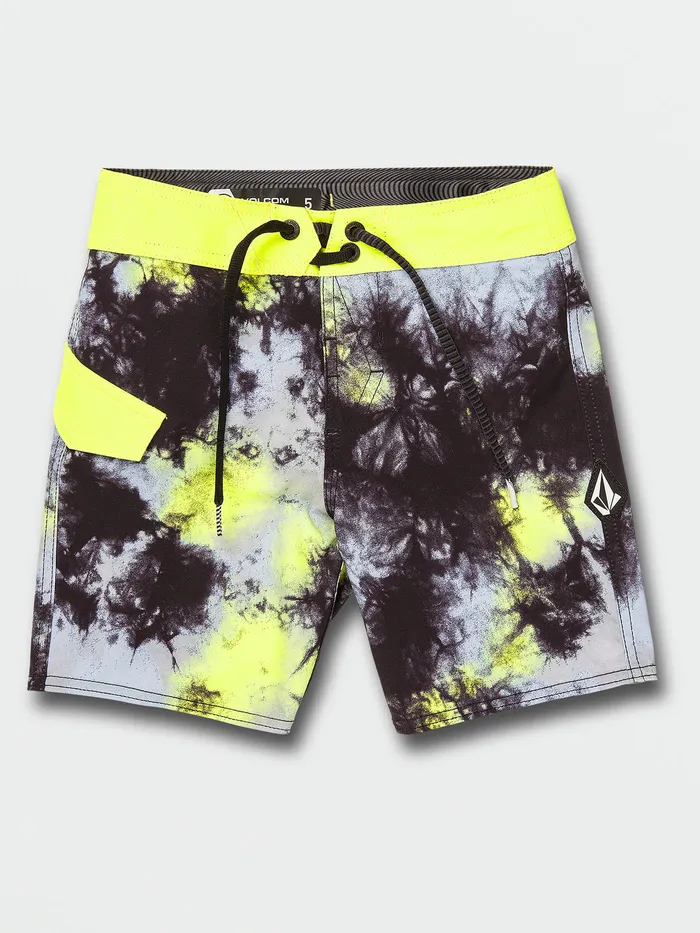 Volcom Boardshorts and Trunks Little Boys Saturate ModTech Trunks 8211 Lime Tie Dye Lime Tie Dye 8211 Boys