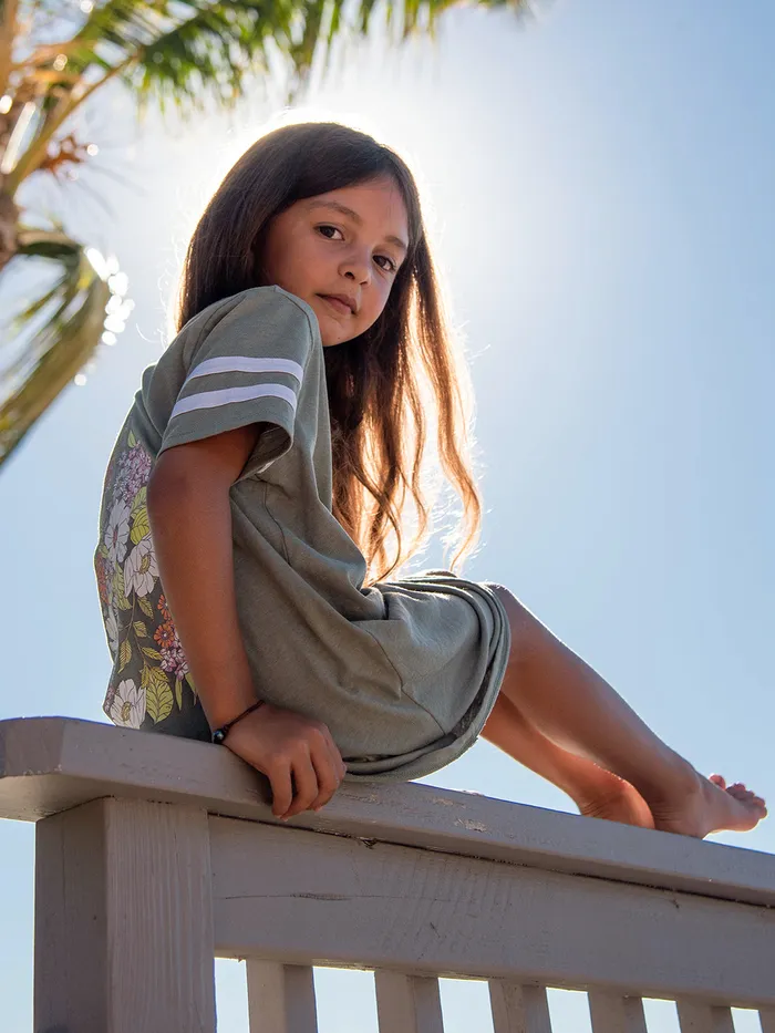 Volcom Dresses Girls Truly Stoked Dress 8211 Light Army Light Army 8211 Girls