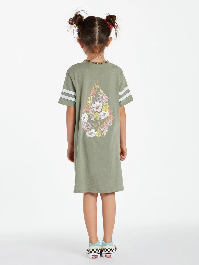 Volcom Dresses Girls Truly Stoked Dress 8211 Light Army Light Army 8211 Girls