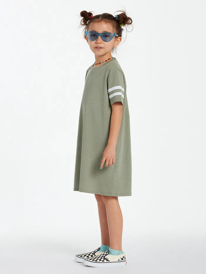 Volcom Dresses Girls Truly Stoked Dress 8211 Light Army Light Army 8211 Girls