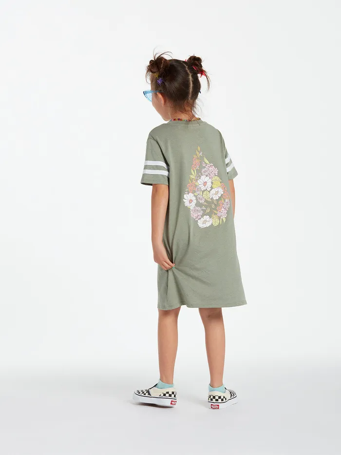 Volcom Dresses Girls Truly Stoked Dress 8211 Light Army Light Army 8211 Girls