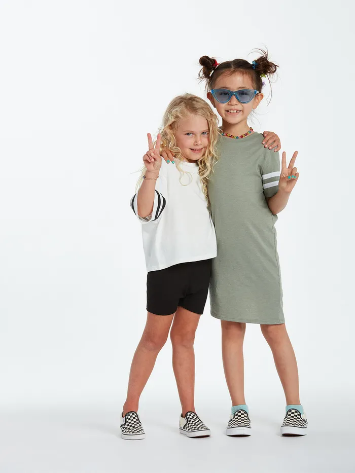 Volcom Dresses Girls Truly Stoked Dress 8211 Light Army Light Army 8211 Girls