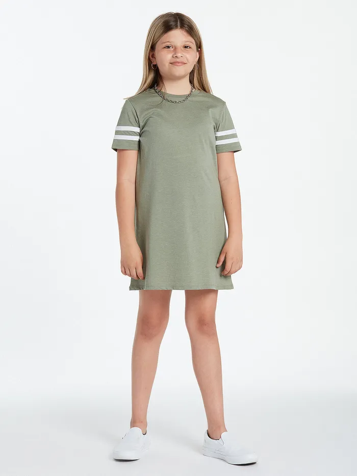 Volcom Dresses Girls Truly Stoked Dress 8211 Light Army Light Army 8211 Girls