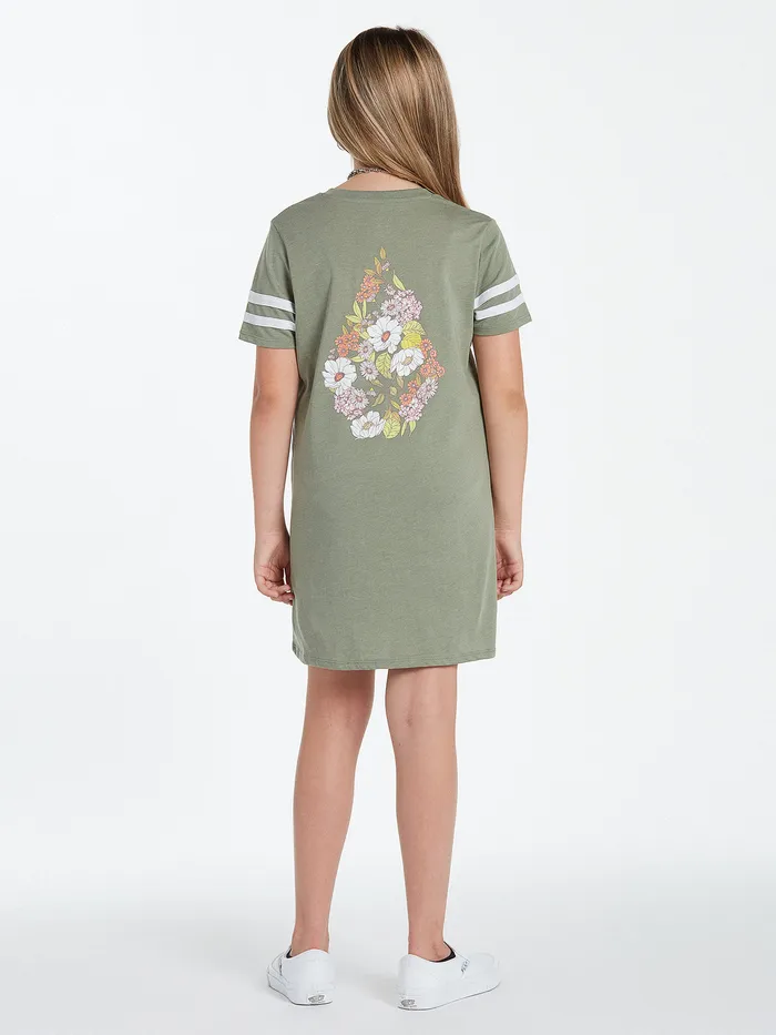 Volcom Dresses Girls Truly Stoked Dress 8211 Light Army Light Army 8211 Girls
