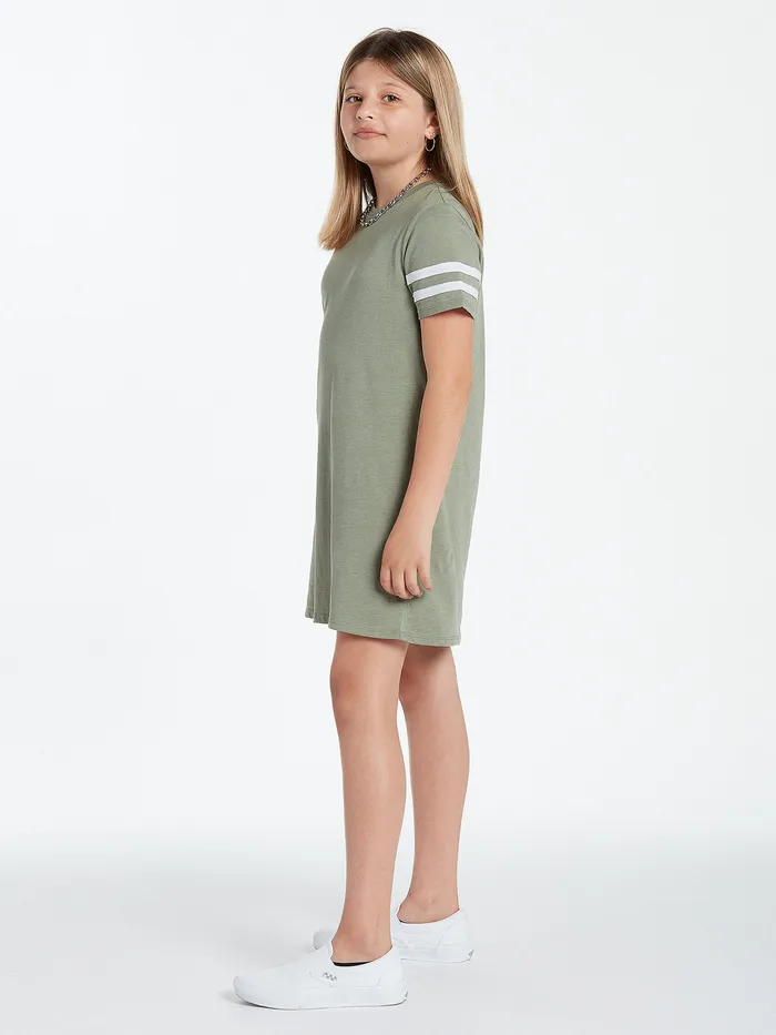 Volcom Dresses Girls Truly Stoked Dress 8211 Light Army Light Army 8211 Girls