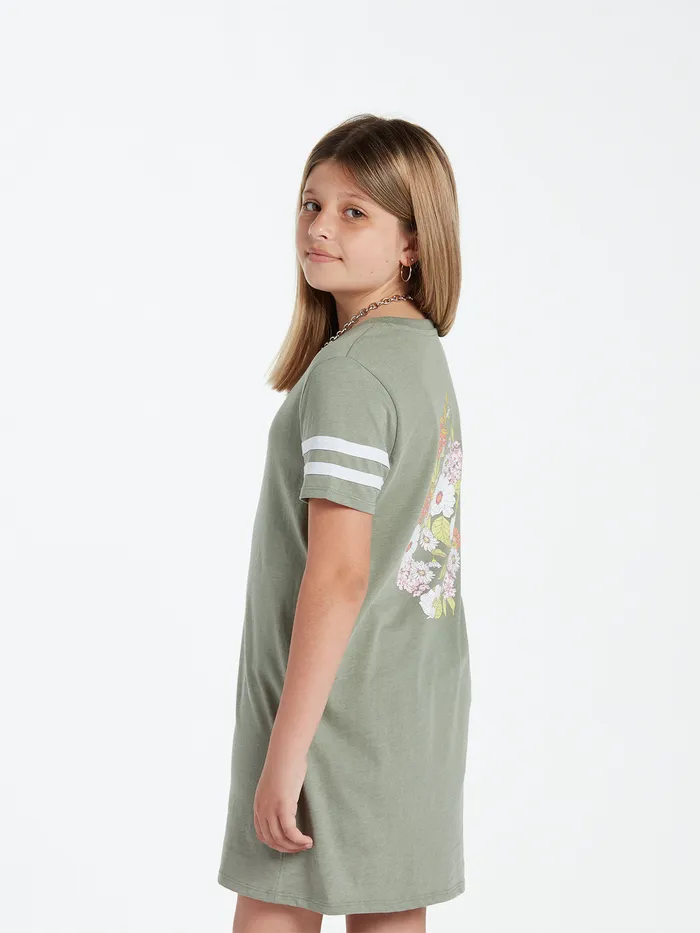 Volcom Dresses Girls Truly Stoked Dress 8211 Light Army Light Army 8211 Girls