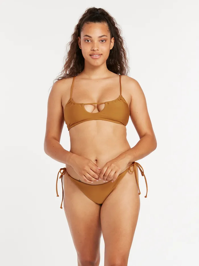 Volcom EcoTrue Swim Simply Seamless Scoop Bikini Top 8211 Bronze Bronze 8211 Womens