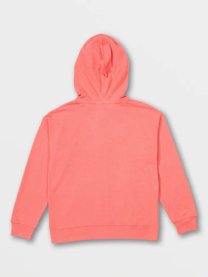 Volcom Hoodies and Sweatshirts Girls Lived In Lounge Zip Sweatshirt 8211 Electric Coral Electric Coral 8211 Girls