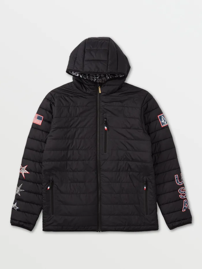 Volcom Jackets Mens USA Puff Puff Synthetic Down Jacket 8211 Black Ou Black 8211 Mens
