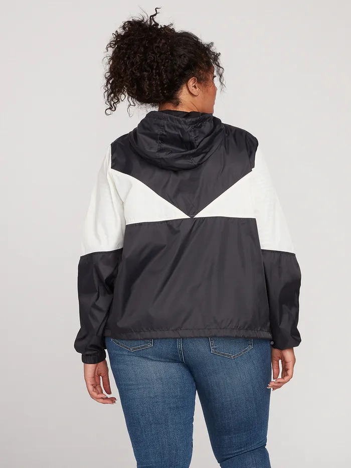 Volcom Jackets Wind Stoned Windbreaker Plus Size 8211 Black White Black White 8211 Womens