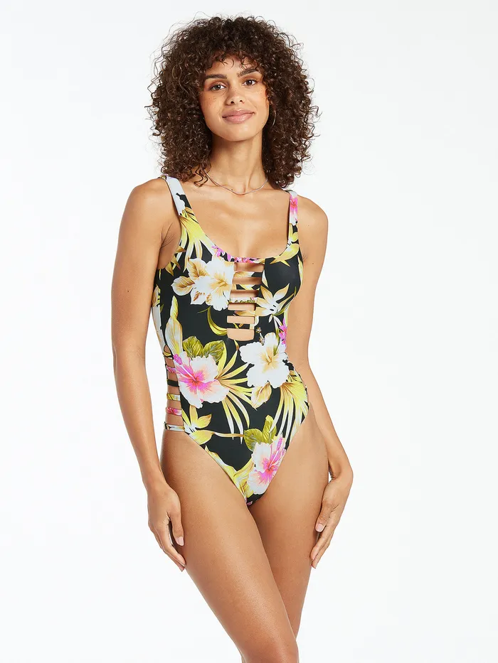 Volcom OnePiece Swimsuits Shore Can One Piece 8211 Black Black 8211 Womens