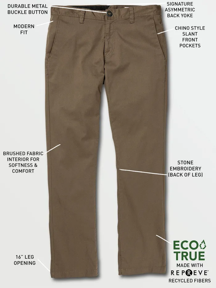 Volcom Pants Frickin Modern Stretch Pants 8211 Mushroom Mushroom 8211 Mens