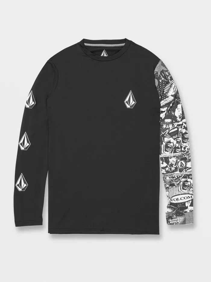 Volcom Rashguards Iconic Stone Collage Long Sleeve Rashguard 8211 Black Black 8211 Mens Volcom Rashguards Iconic Stone Collage Long Sleeve Rashguard 8211 Black Black 8211 Mens