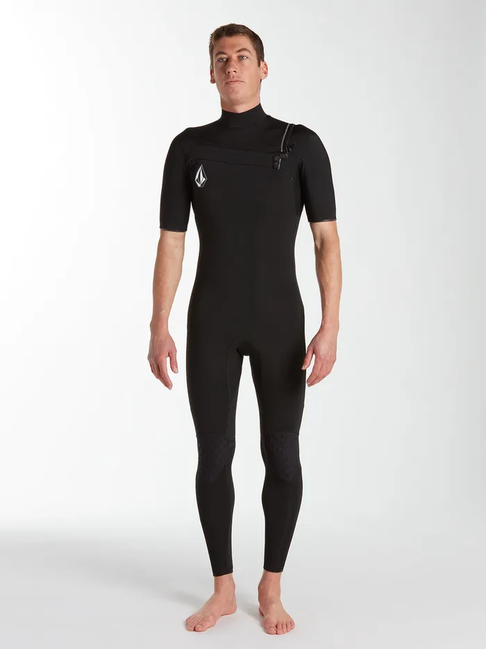Volcom Rashguards Modulator 2mm Short Arm Chest Zip Wetsuit 8211 Black Black 8211 Mens