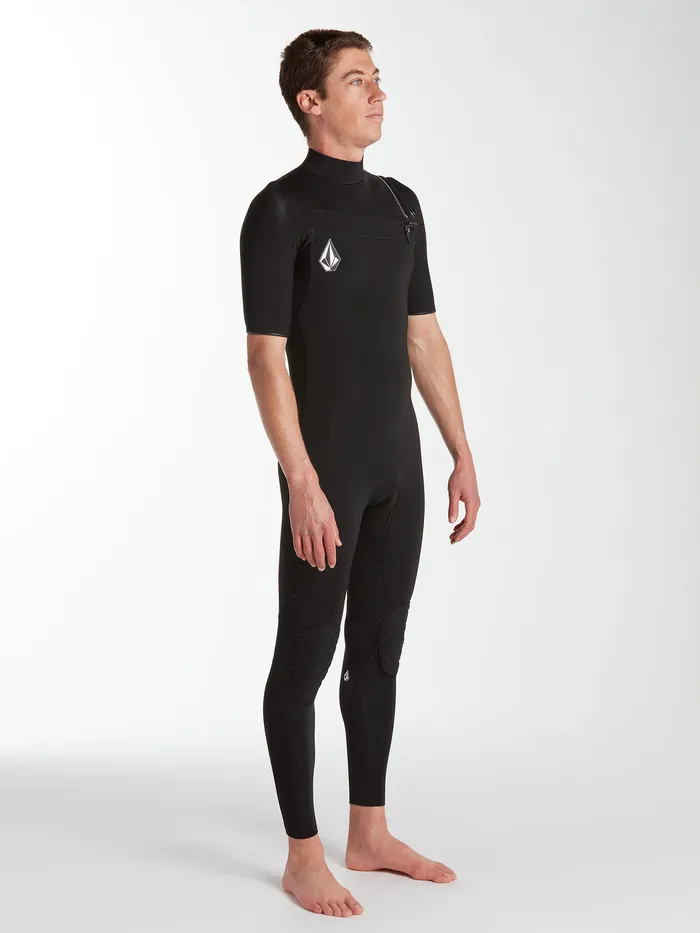 Volcom Rashguards Modulator 2mm Short Arm Chest Zip Wetsuit 8211 Black Black 8211 Mens