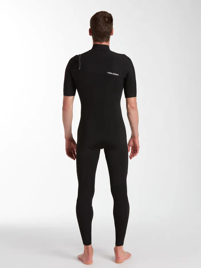 Volcom Rashguards Modulator 2mm Short Arm Chest Zip Wetsuit 8211 Black Black 8211 Mens