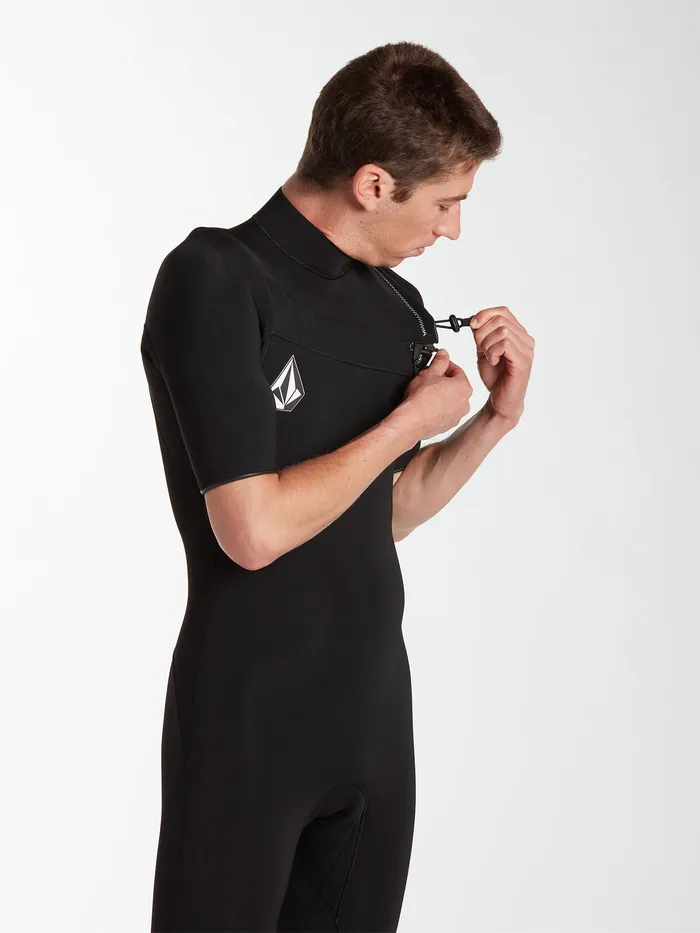 Volcom Rashguards Modulator 2mm Short Arm Chest Zip Wetsuit 8211 Black Black 8211 Mens