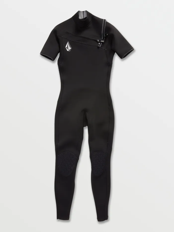 Volcom Rashguards Modulator 2mm Short Arm Chest Zip Wetsuit 8211 Black Black 8211 Mens