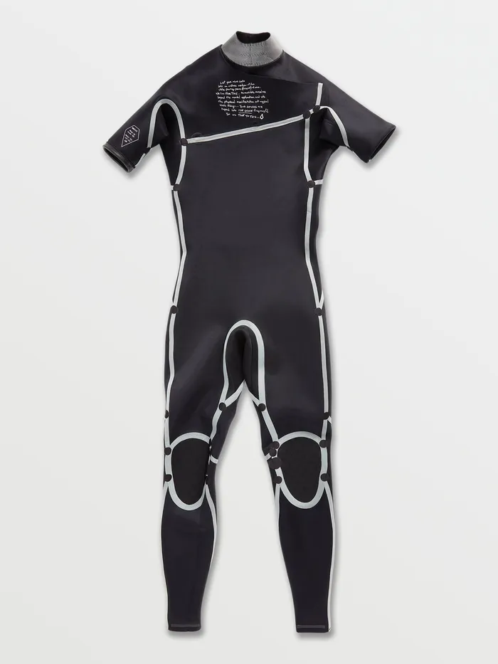 Volcom Rashguards Modulator 2mm Short Arm Chest Zip Wetsuit 8211 Black Black 8211 Mens