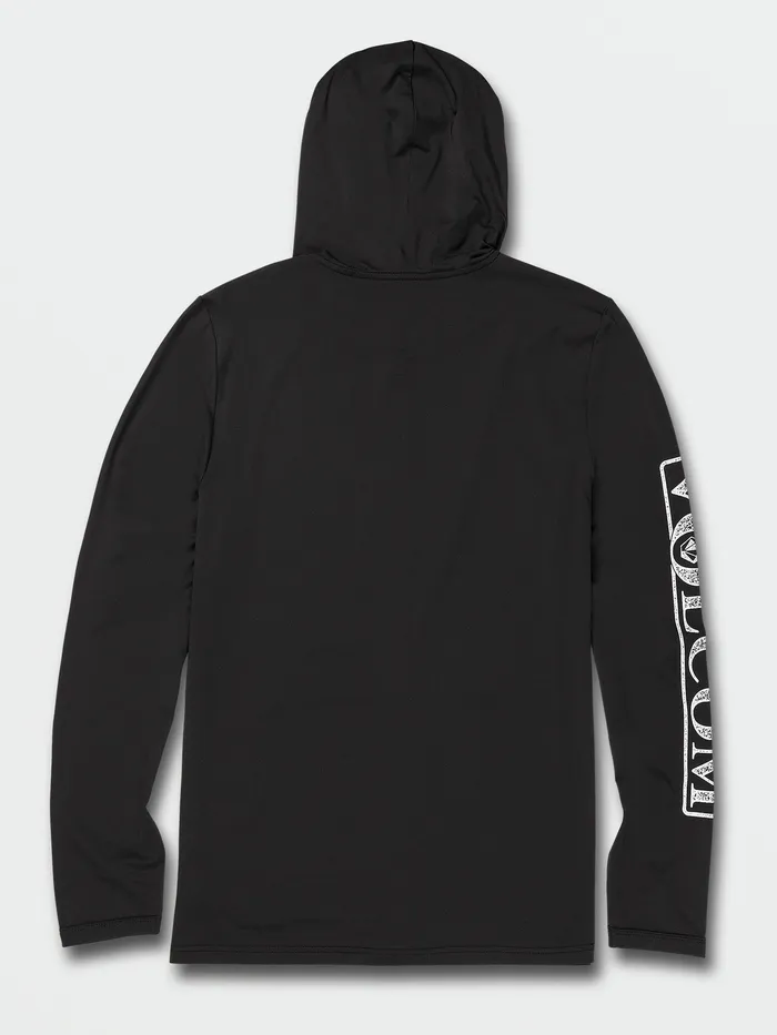 Volcom Rashguards Rally Hooded Long Sleeve UPF 50 Rashguard 8211 Black Black 8211 Mens