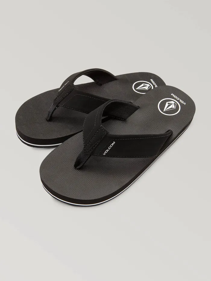 Volcom Sandals Big Boys Victor Sandal 8211 Black Black 8211 Boys