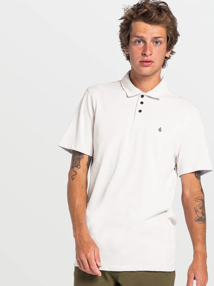 Volcom Shirts and Flannels Hazard Pro Polo Short Sleeve 8211 Cloud Cloud 8211 Mens
