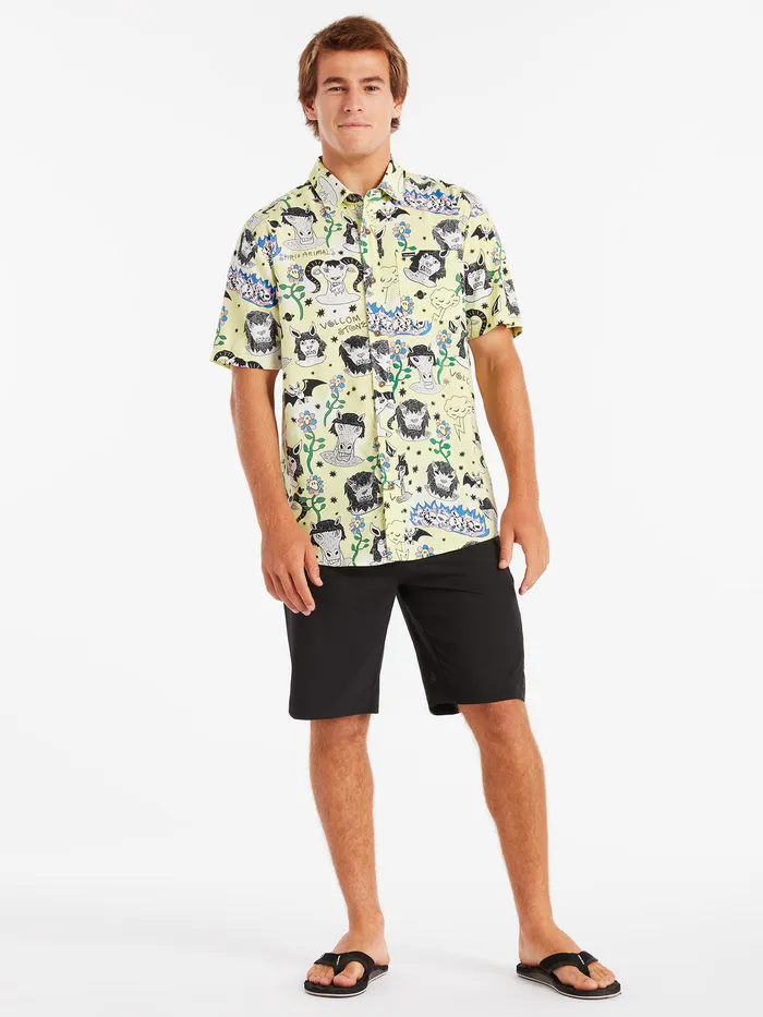 Volcom Shirts and Flannels Surf Vitals Ozzy Woven Short Sleeve Shirt 8211 Glimmer Yellow Glimmer Yellow 8211 Mens Volcom Shirts and Flannels Surf Vitals Ozzy Woven Short Sleeve Shirt 8211 Glimmer Yellow Glimmer Yellow 8211 Mens