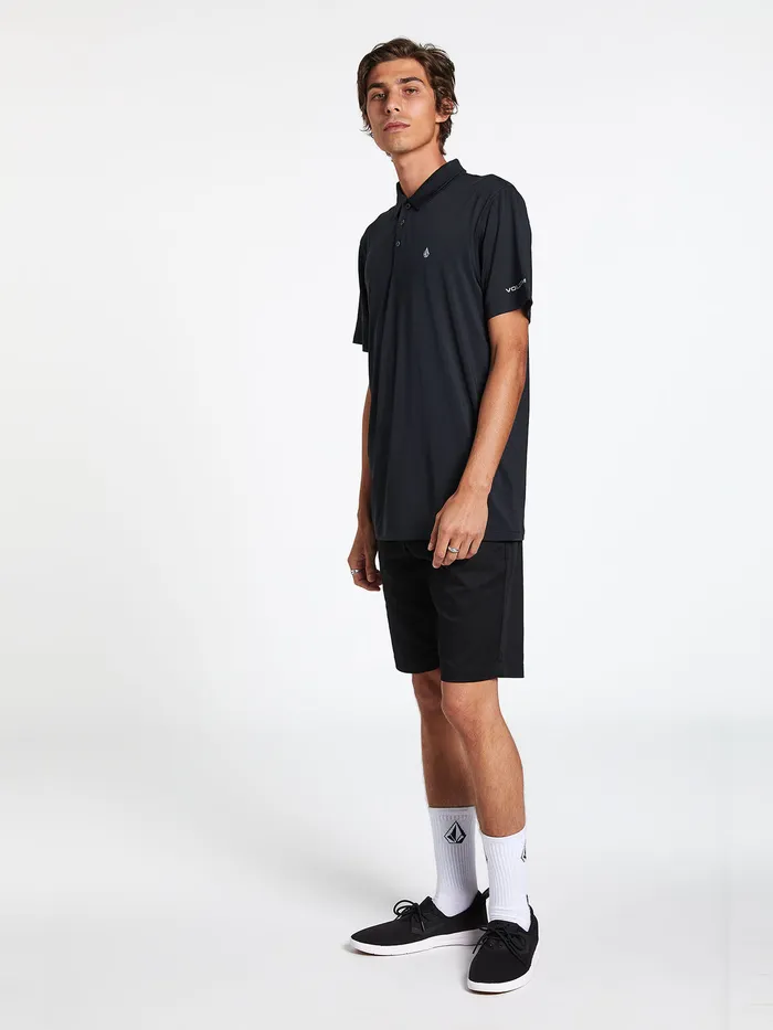 Volcom Shirts and Flannels Wowzer Hazard Performance Polo 8211 Black Black 8211 Mens