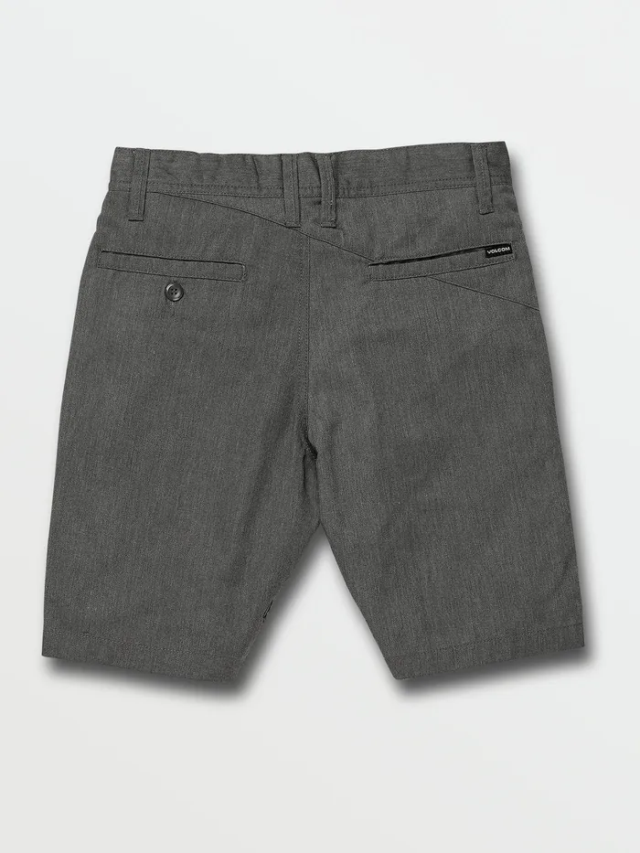 Volcom Shorts Big Boys Frickin Chino Shorts 8211 Charcoal Heather Charcoal Heather 8211 Boys