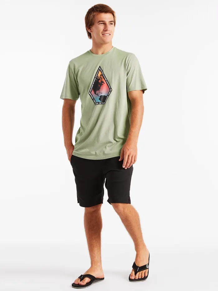 Volcom TShirts and Tanks Global Stone Short Sleeve Tee 8211 Basil Basil 8211 Mens