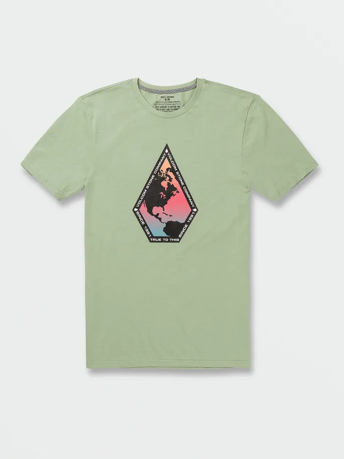 Volcom TShirts and Tanks Global Stone Short Sleeve Tee 8211 Basil Basil 8211 Mens