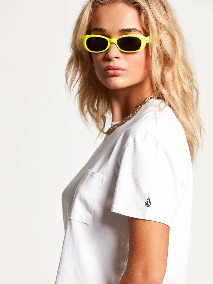 Volcom Tops Pocket Stone Short Sleeve Tee 8211 White White 8211 Womens
