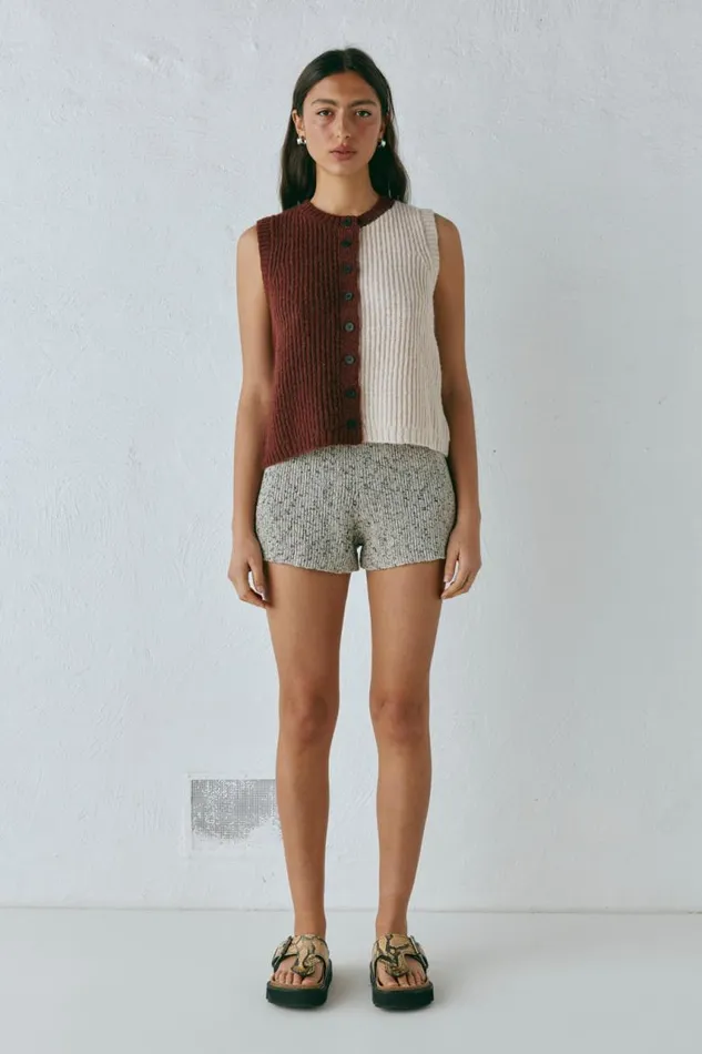 VRG GRL Bridgette Knit Vest Splice Women Vests