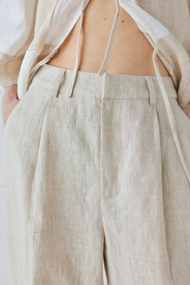 VRG GRL Goldie Linen Pants Oatmeal Women Pants