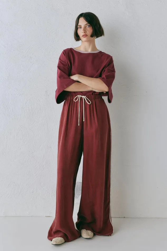 VRG GRL Moonscapes Pants Wine Women Pants
