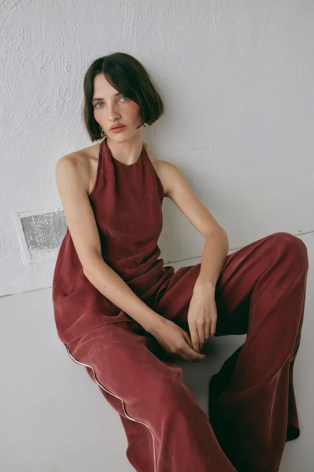 VRG GRL Moonscapes Pants Wine Women Pants